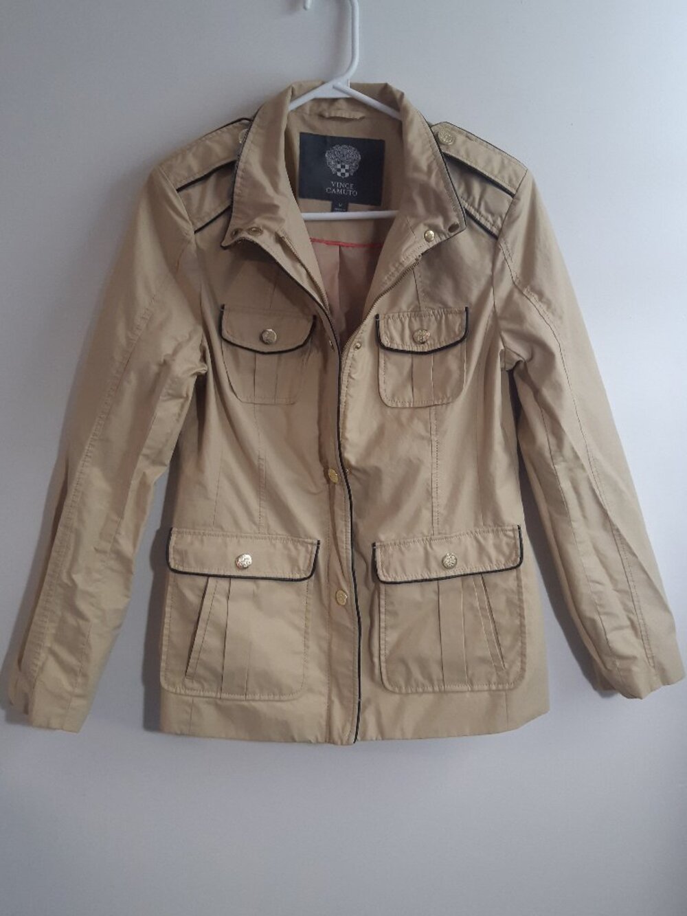Vince Camuto Beige Utility Jacket Military Safari Style Women's Medium